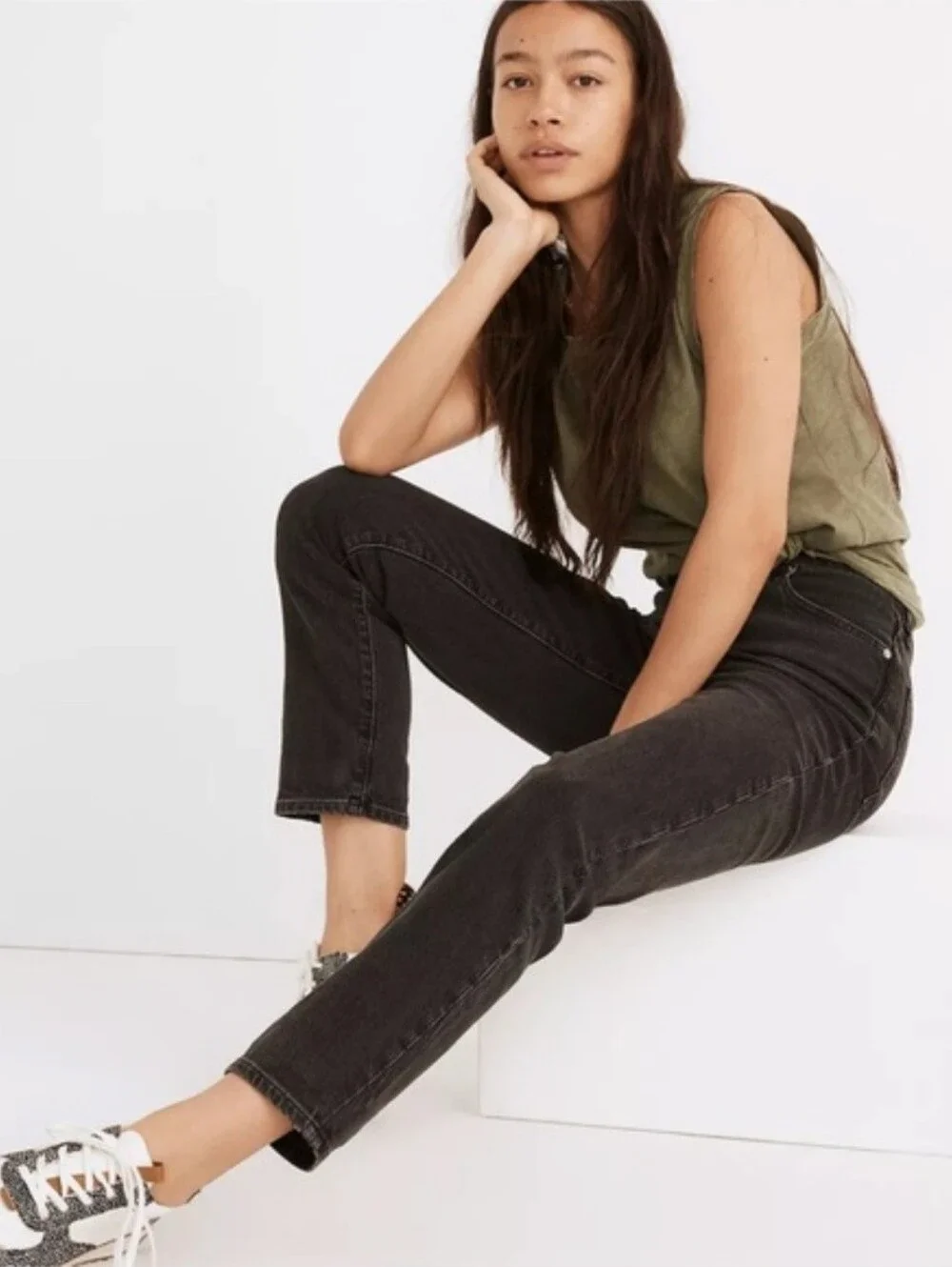 Madewell The Curvy Perfect Vintage Jean in Faded Black Wash